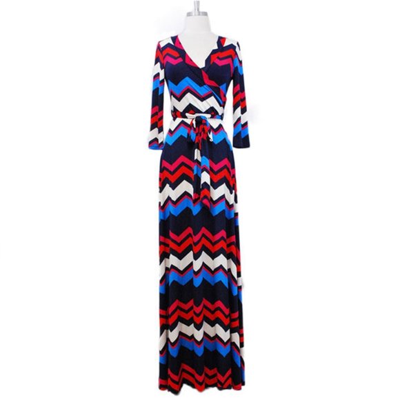🚫SOLD OUT🚫 Wrap Dress Long Belted Maxi Dress - Picture 1 of 2